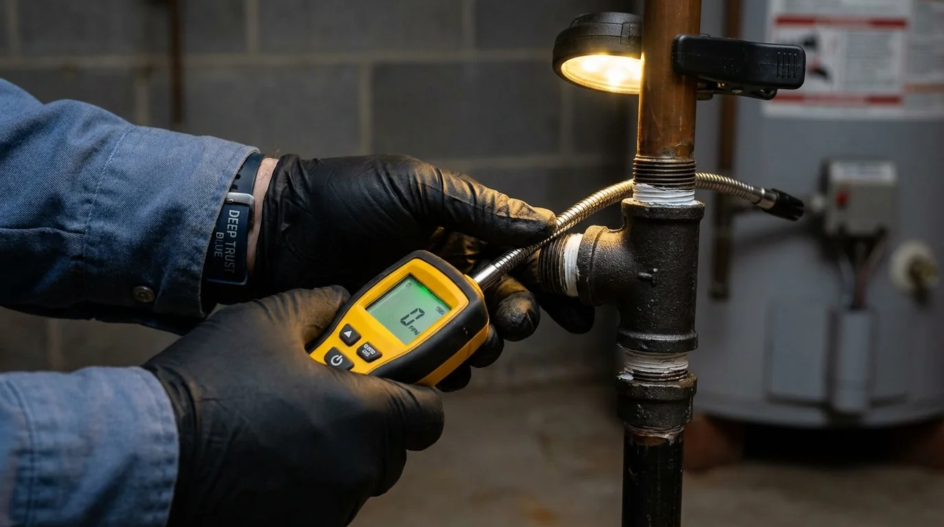 Gas leak detection with electronic sniffer by Johns Plumbing LLC in San Francisco